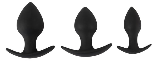 Black Velvets 3-delige butt plugset - Zwart - Black Velvets - SKU: 5357880000