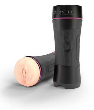 Mystim Masturbator met huidkleurige sleeve - Zwart