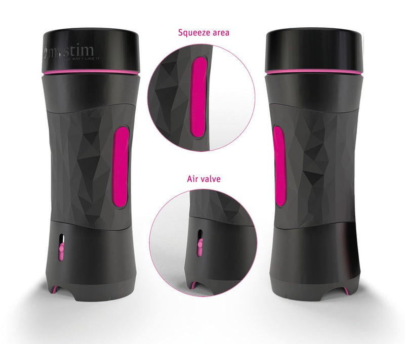 Mystim Masturbator met huidkleurige sleeve - Zwart