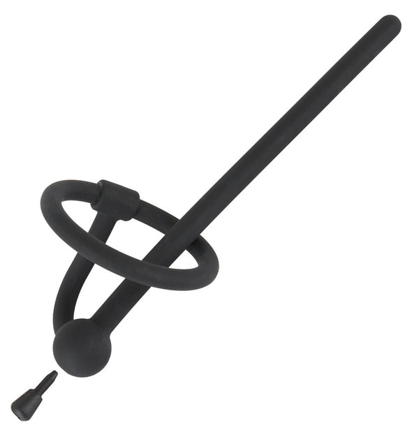 Penisplug holle ring met stop - Zwart - Penisplug - SKU: 5375350000