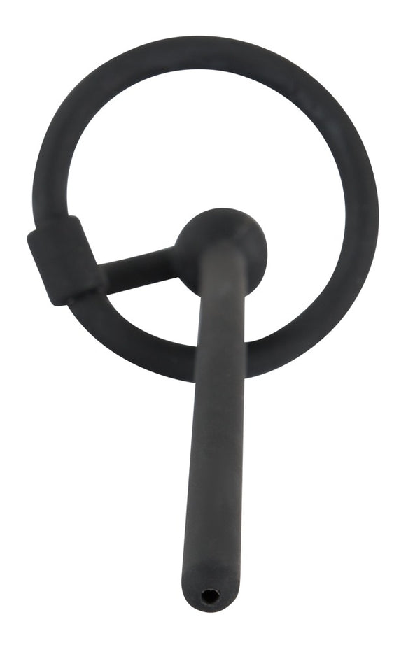 Penisplug holle ring met stop - Zwart - Penisplug - SKU: 5375350000