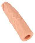 Nature Skin Sleeve met +3 cm verlenging en uitpuilende eikel - Huidskleur