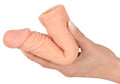 Nature Skin Sleeve met +3 cm verlenging en uitpuilende eikel - Huidskleur
