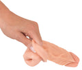 Nature Skin Sleeve met +3 cm verlenging en uitpuilende eikel - Huidskleur