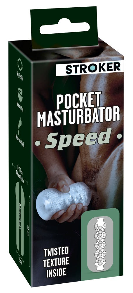 Stroker Pocket masturbator met gestippelde textuur - Transparant