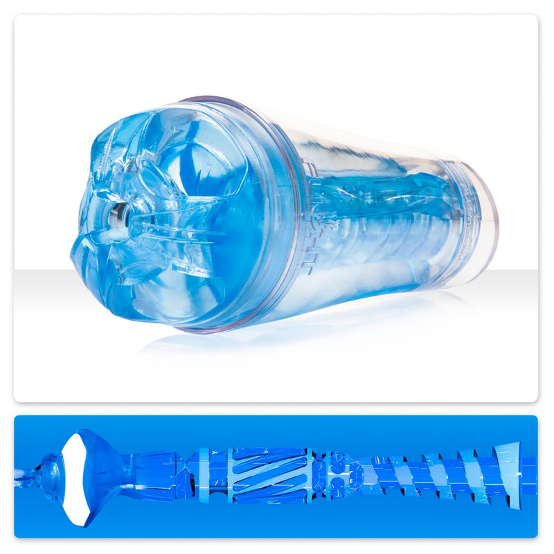 Fleshlight Masturbator met dubbele zuigkracht en gestippelde sleeve - **Blauw**