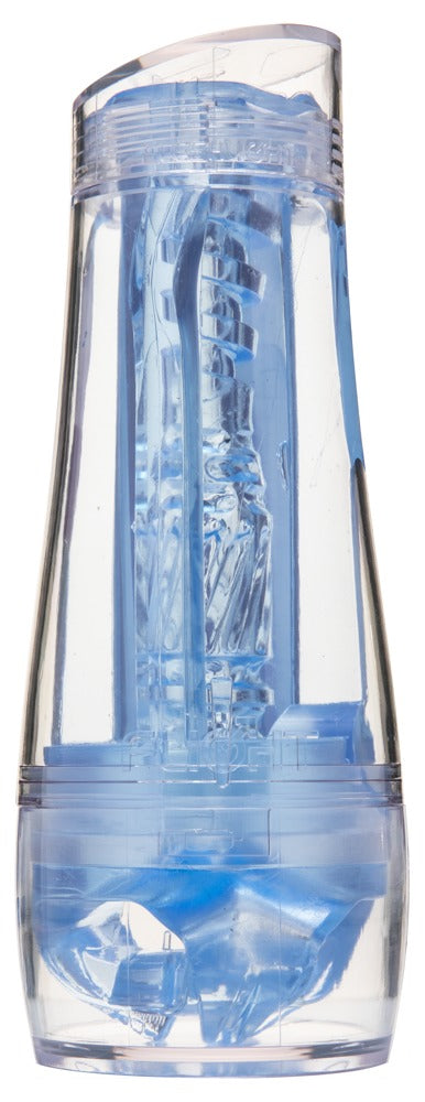 Fleshlight Masturbator met dubbele zuigkracht en gestippelde sleeve - **Blauw**