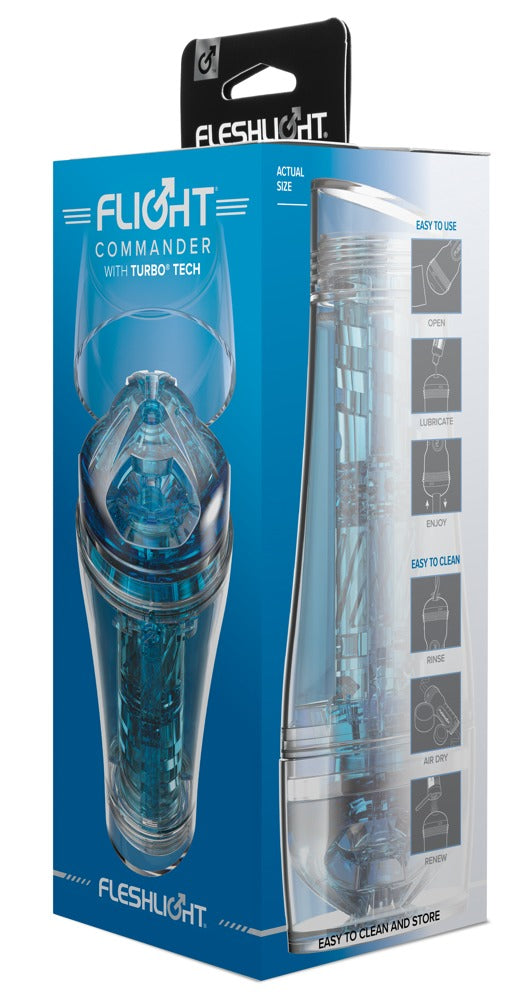 Fleshlight Masturbator met dubbele zuigkracht en gestippelde sleeve - **Blauw** - Fleshlight - SKU: 5385660000