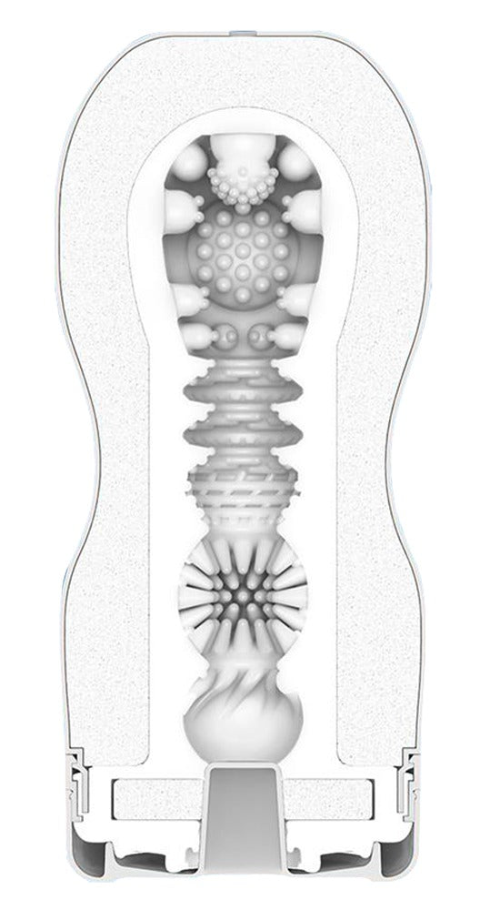 TENGA Vacuümbeker met textuur en flexibele knijpcup - Wit - TENGA - SKU: 5394490000
