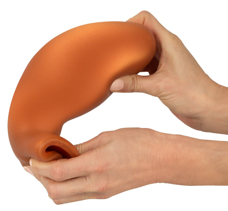 ANOS flexibele anaalplug met zuignap - Bruin