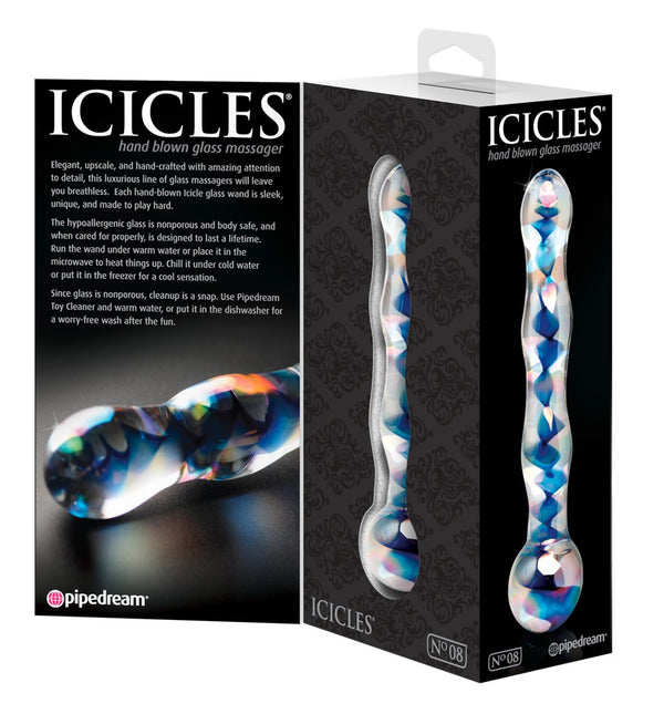 Icicles glazen dildo opwarmbaar - Transparant - Icicles - SKU: 5402420000