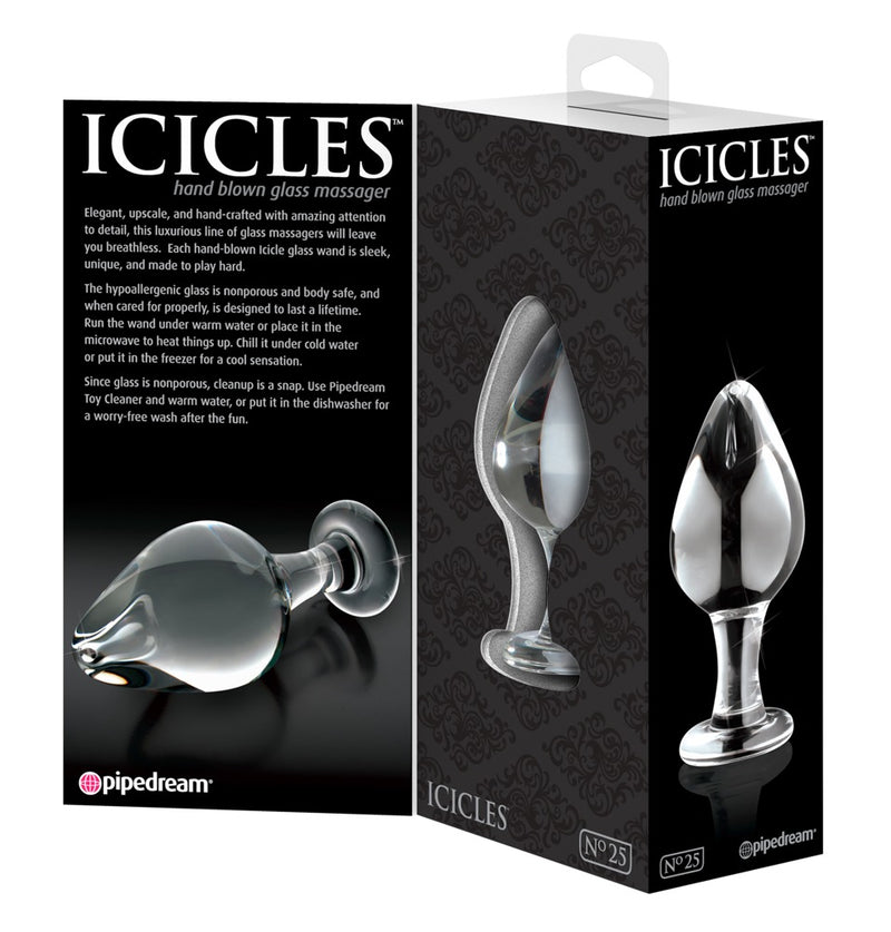 Icicles Glazen plug met temperatuurwissel - Transparant
