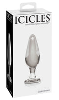 Icicles Glazen plug voor massage - Transparant
