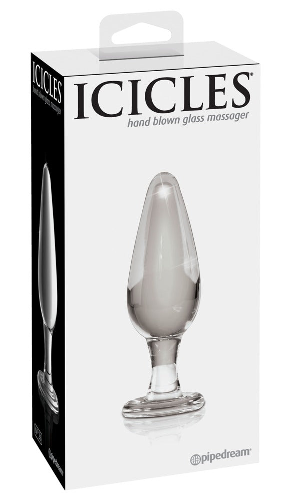 Icicles Glazen plug voor massage - Transparant