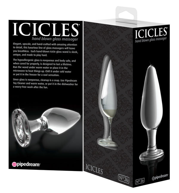 Icicles Glazen plug voor massage - Transparant - Icicles - SKU: 5402850000