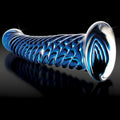 Icicles Glazen dildo met warm/koud effect - Blauw