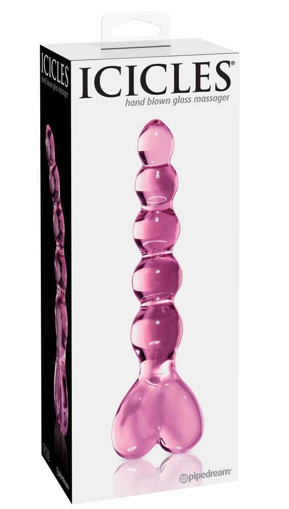 Icicles Glazen dildo opwarmbaar/afkoelbaar - Roze