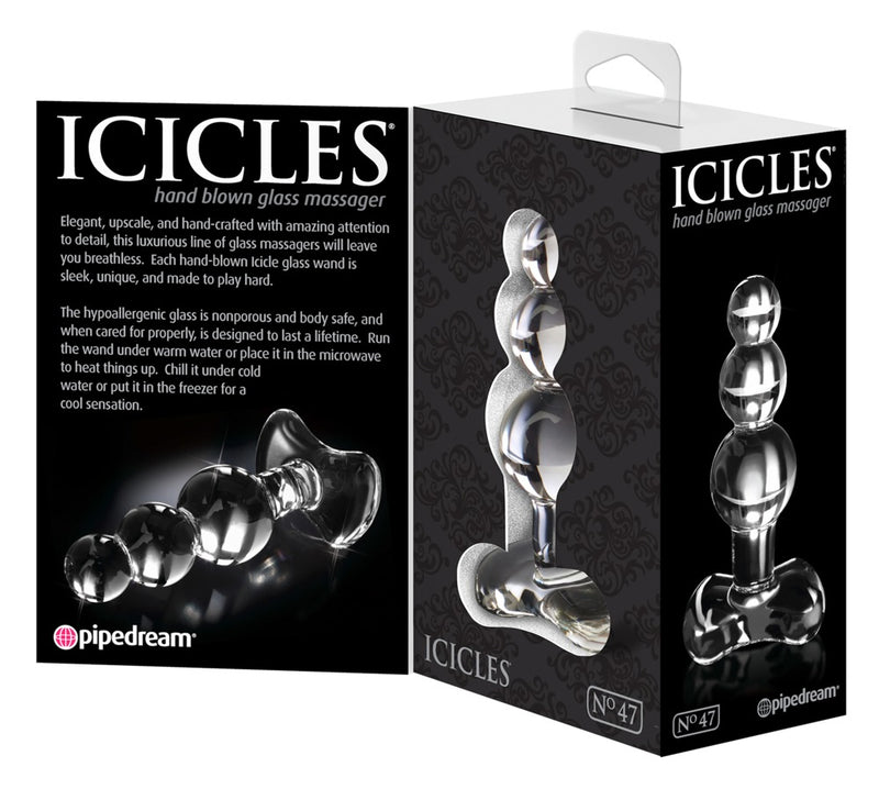 Icicles Glazen plug met temperatuurwissel - Transparant