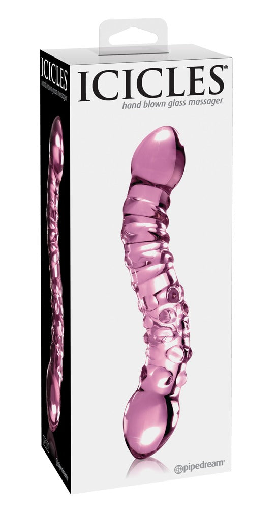 Icicles Glazen dildo opwarmbaar/afkoelbaar - Roze