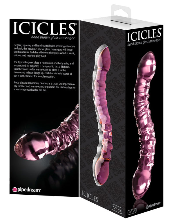 Icicles Glazen dildo opwarmbaar/afkoelbaar - Roze - Icicles - SKU: 5403580000