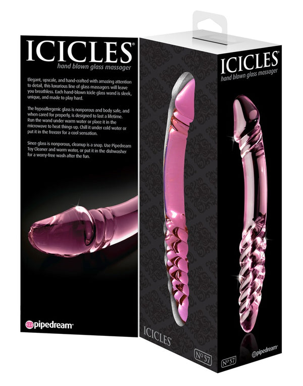 Icicles handgeblazen glazen dildo Nr 57 - Roze - Icicles - SKU: 5403660000