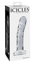 Icicles Glazen dildo met temperatuureffect - Transparant