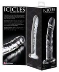 Icicles Glazen dildo met temperatuureffect - Transparant