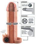 Fantasy X-tensions Penis sleeve met verlenging en erectie-ondersteuning - Huidskleur