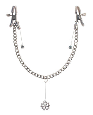 Fetish Fantasy Series Tepelklemmen verstelbaar met decoratieve hanger - Zilver