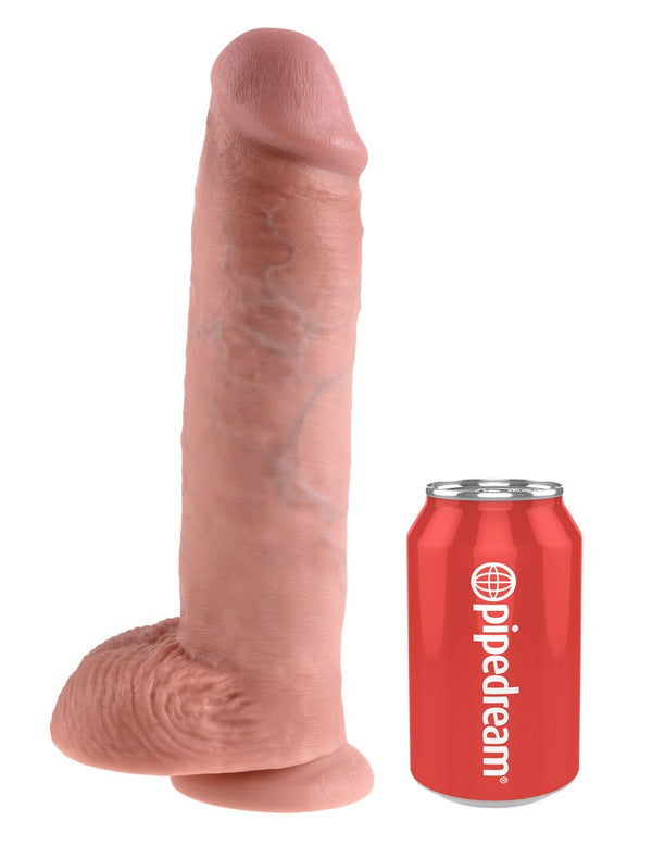 King Cock 11" Haan met ballen - Huidskleur Licht - King Cock - SKU: 5420400000
