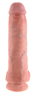 King Cock 11" Haan met ballen - Huidskleur Licht