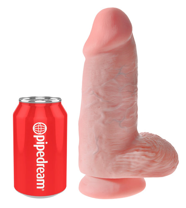King Cock 9" Mollig realistic dildo - Huidskleur Licht - King Cock - SKU: 5421560000