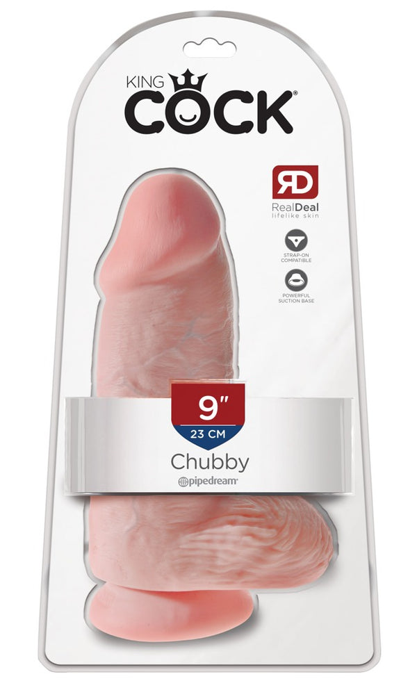King Cock 9" Mollig realistic dildo - Huidskleur Licht - King Cock - SKU: 5421560000