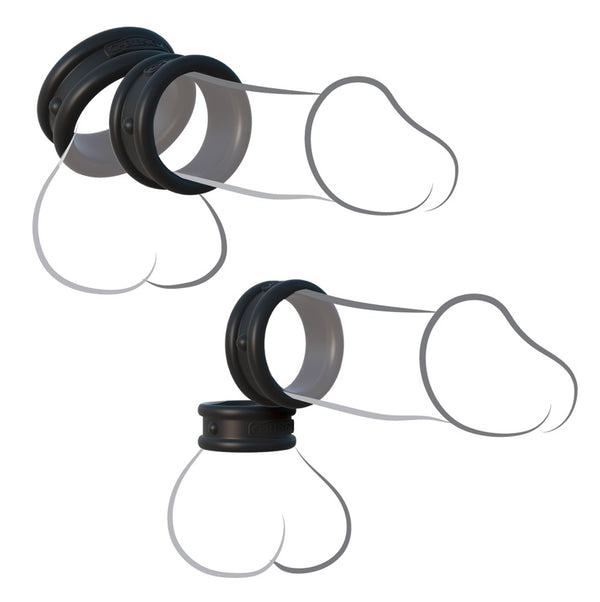 Fantasy C-Ringz silicone ballenring - Zwart - Fantasy C-Ringz - SKU: 5424740000