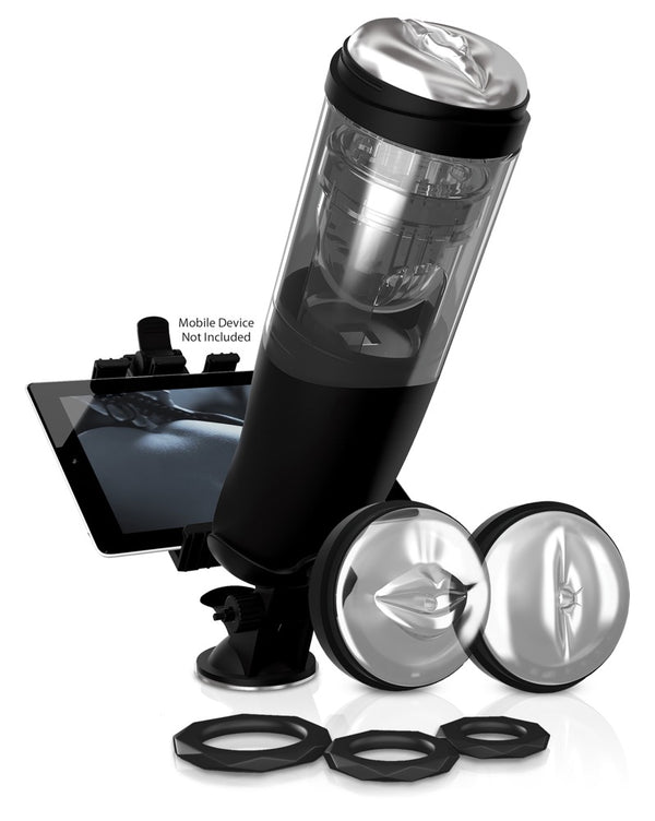 PDX Elite masturbator met 3 gaten - Zwart - PDX Elite - SKU: 5429110000