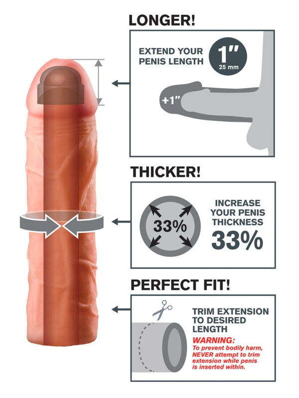 Fantasy X-tensions penis sleeve - Huidskleur Licht - Fantasy X-tensions - SKU: 5441160000