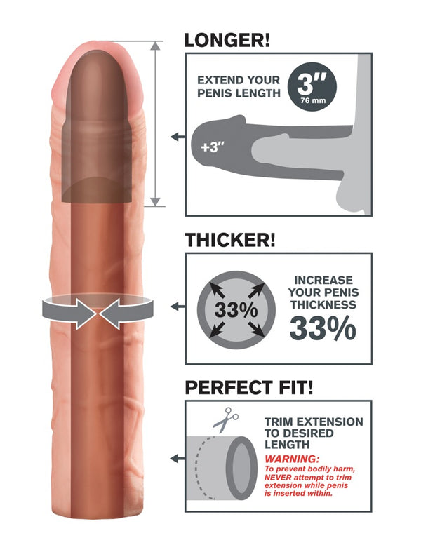 Fantasy X-tensions penis sleeve - Huidskleur Licht - Fantasy X-tensions - SKU: 5441320000