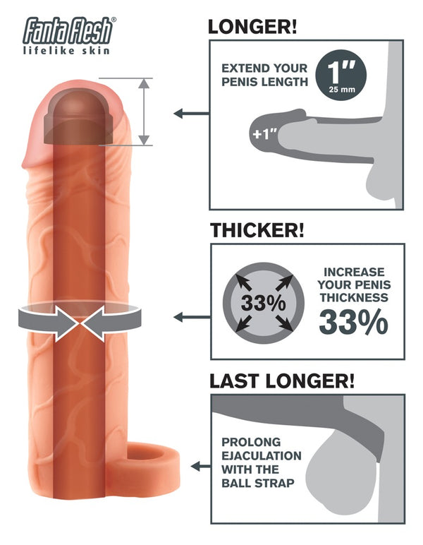 Fantasy X-tensions penis sleeve - Huidskleur Licht - Fantasy X-tensions - SKU: 5441910000