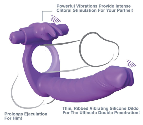 Fantasy C-Ringz Dubbele penetrator - Paars - Fantasy C-Ringz - SKU: 5447360000