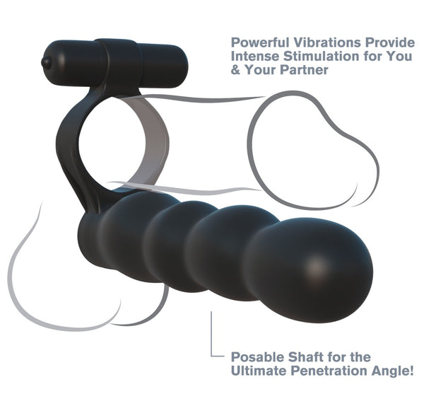 Fantasy C-Ringz Dubbele Penetrator Posable - Zwart - Fantasy C-Ringz - SKU: 5447520000