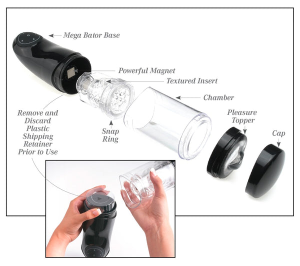 PDX Extreme Mega-Bator Ass automatische pijper - Zwart - PDX Extreme - SKU: 5448410000