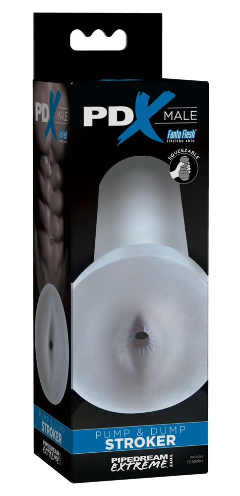 PDX Male pomp & Dump Stroker met textuur - Transparant - PDX Male - SKU: 5453250000