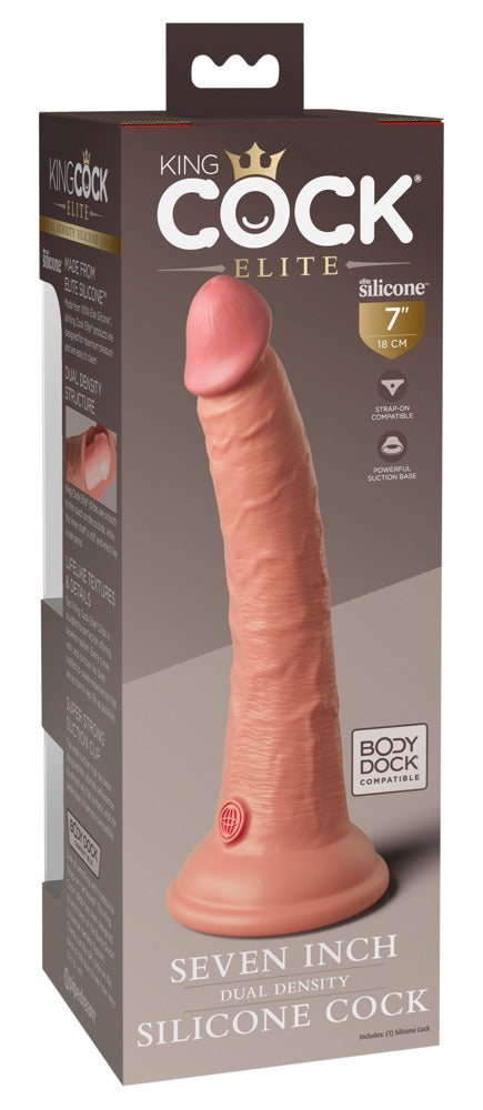 King Cock Elite 7" dubbele dichtheid - Huidskleur Licht - King Cock Elite - SKU: 5466820000