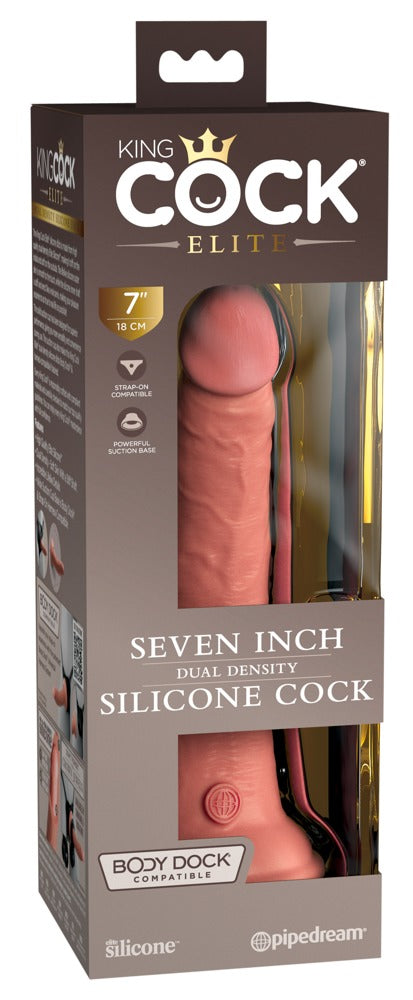 King Cock Elite 7" dubbele dichtheid - Huidskleur Licht - King Cock Elite - SKU: 5466820000
