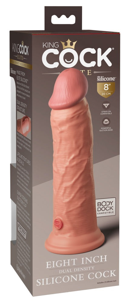 King Cock Elite 8" dubbele dichtheid - Huidskleur Licht - King Cock Elite - SKU: 5467120000