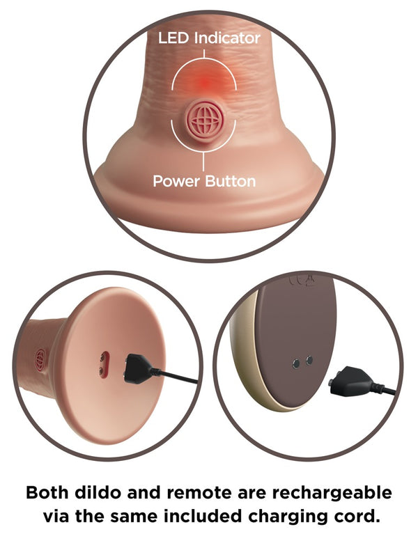 King Cock Elite 9" vibrator dubbele - Huidskleur Licht - King Cock Elite - SKU: 5468440000