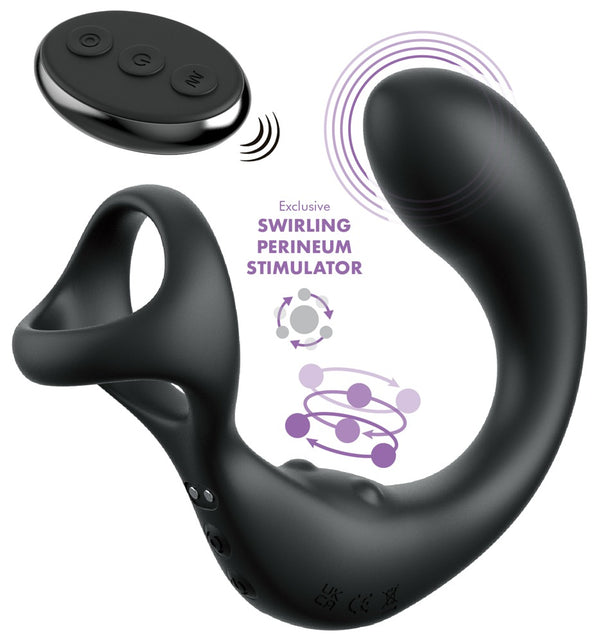 Anal Fantasy Elite Prostate vibrator met perineumstimulator & cockring - Zwart - Anal Fantasy Elite - SKU: 5479640000