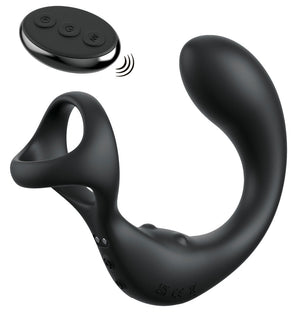 Anal Fantasy Elite Prostate vibrator met perineumstimulator & cockring - Zwart