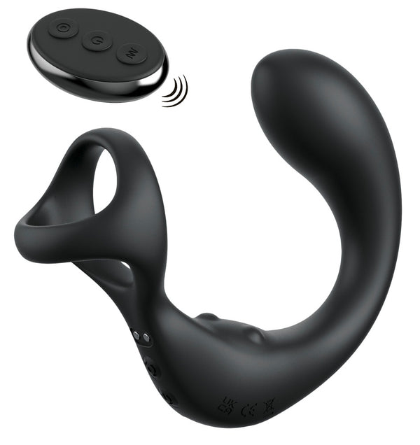 Anal Fantasy Elite Prostate vibrator met perineumstimulator & cockring - Zwart - Anal Fantasy Elite - SKU: 5479640000