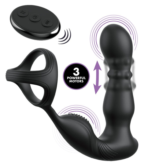 Anal Fantasy Elite Anaal vibrator met perineumstimulator & pikring - Zwart - Anal Fantasy Elite - SKU: 5479720000